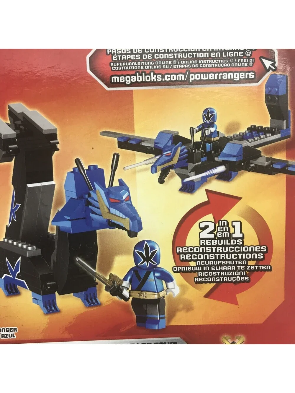 MEGA BLOKS Saban’s Power Rangers Samurai 115 Pcs Dragonzord 5773 Blue Ranger